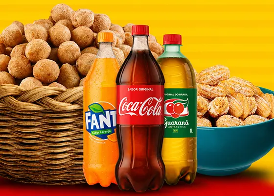 Mini salgados, mini churros e refrigerantes da Mini Coxinha Cascavel