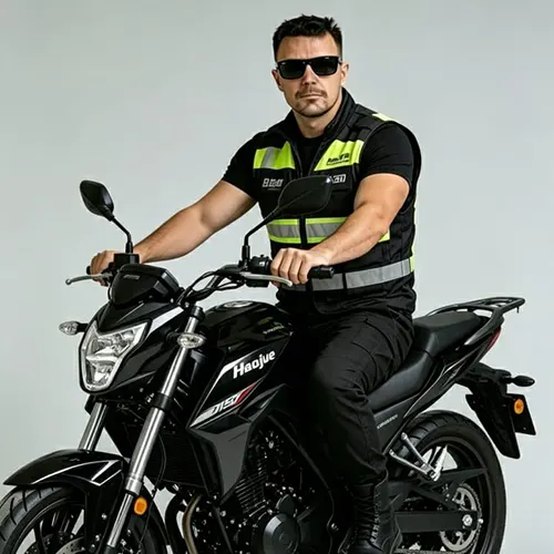 Ilustração de motociclista realizando serviço de entrega
